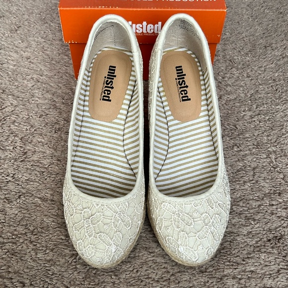Unlisted cream Lacey wedge espadrilles - Picture 1 of 4